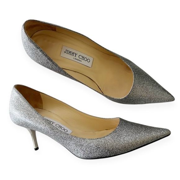 Jimmy Choo • Romy 60mm in Silver Fine Glitter - Picture 1 of 15
